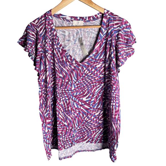 Anthropologie T.La Wayfaring Tee Purple Zebra Size S NWT - Picture 5 of 7